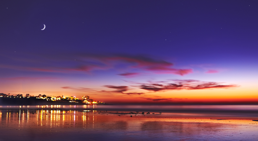 Sunset and Moon at La Jolla Shores San Diego